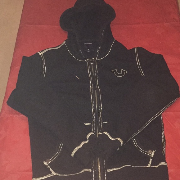 black true religion hoodie